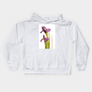 Purple Iris closeup Kids Hoodie